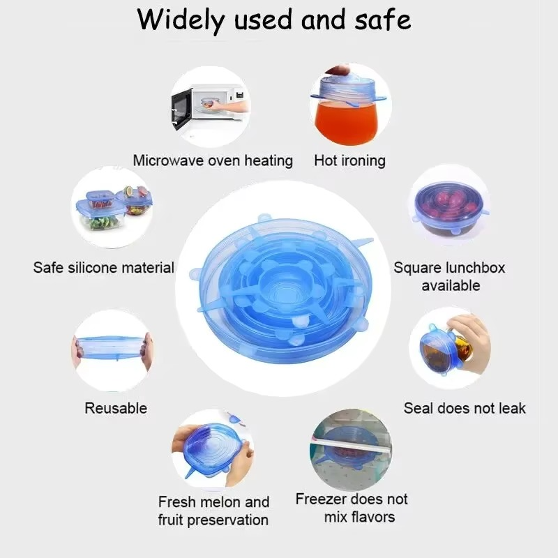 6PCS Silicone Stretch Lids