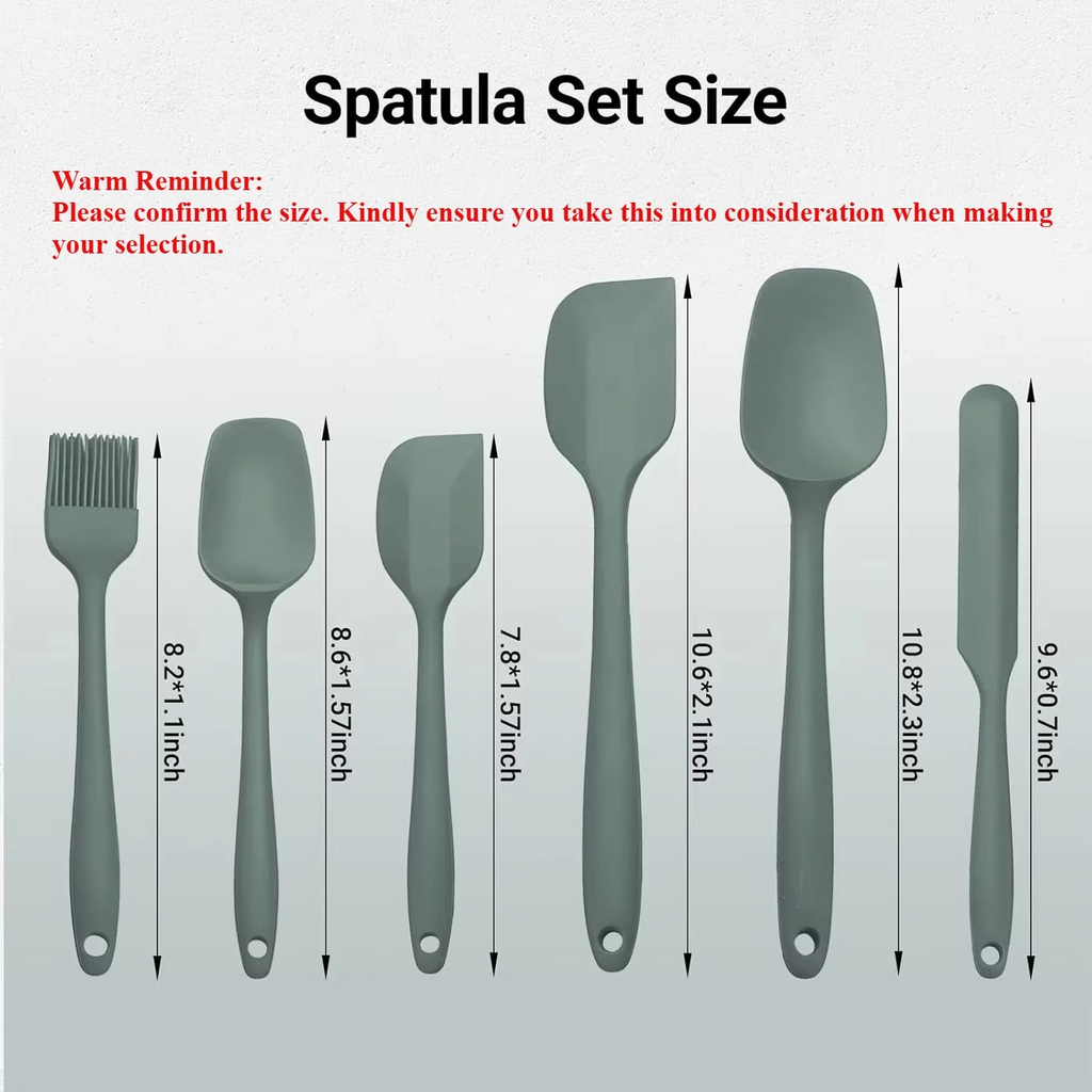 6 Pieces Silicone Bake Spatula Set
