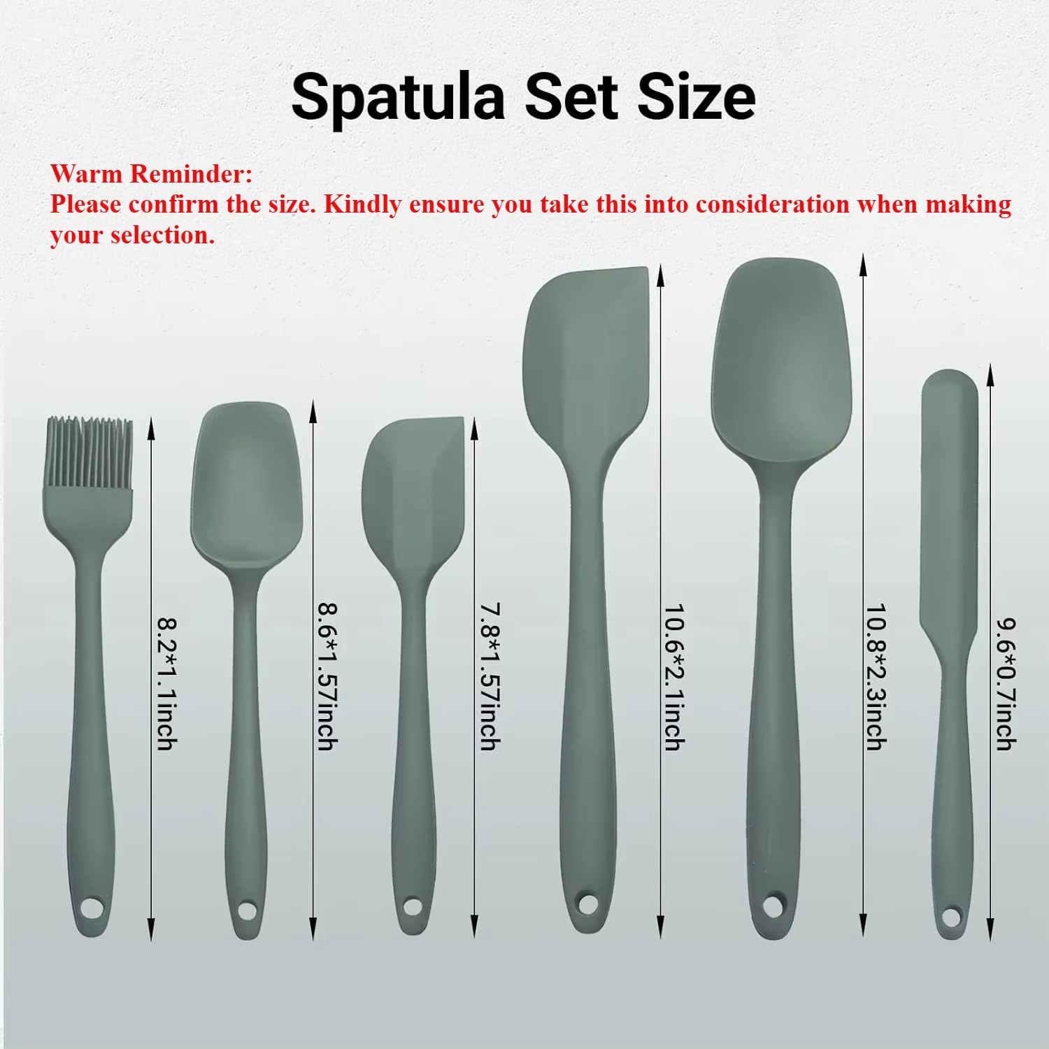 6 Pieces Silicone Bake Spatula Set