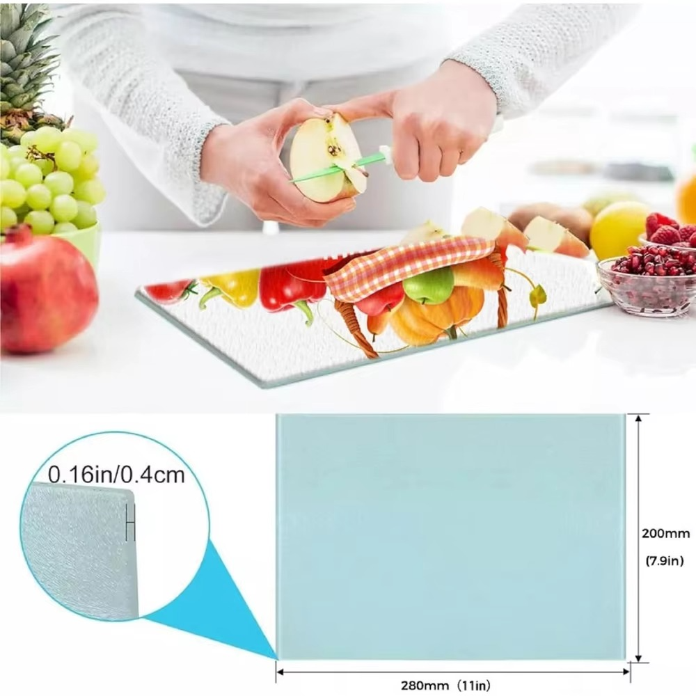 Heat Resistant Tempered Glass Cutting Boards - 12 Pack