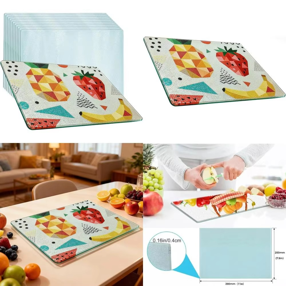 Heat Resistant Tempered Glass Cutting Boards - 12 Pack