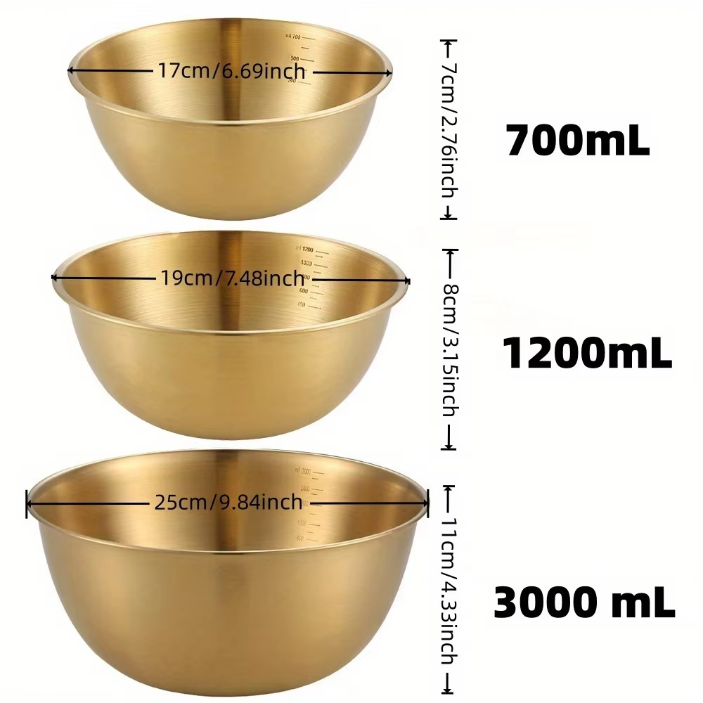 3pcs Stainless Steel Mixing Bowls