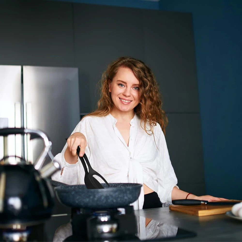 2 in 1 Spatula Tongs Cooking Flipper